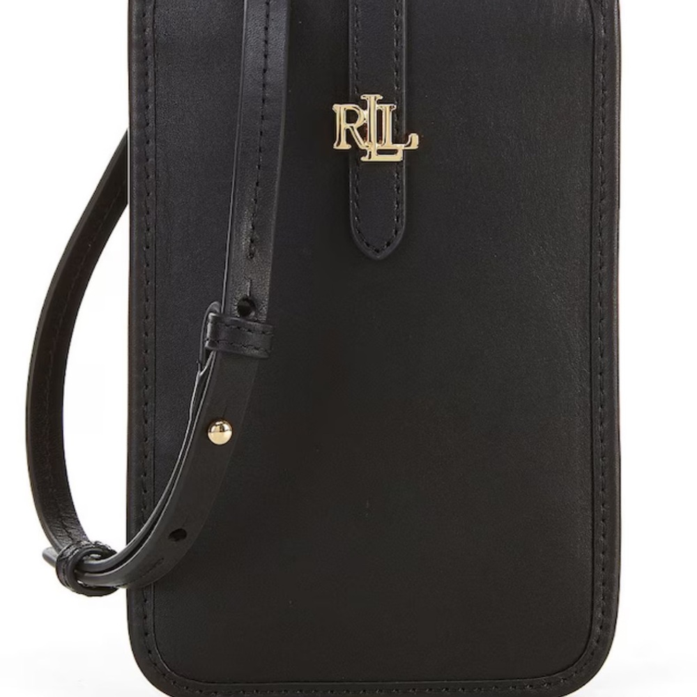 Ralph Lauren Black Leather Phone Crossbody